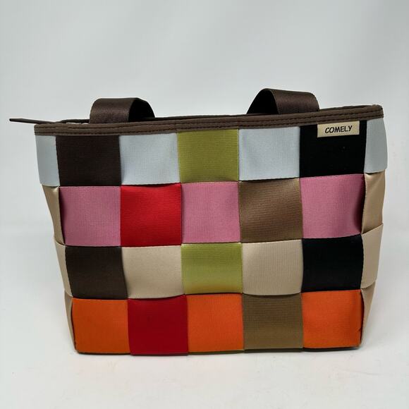 Comely Handbags - COMELY Seatbelt Woven Shoulder Bag Multicolored Full-Zip